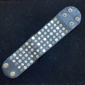 Black Leather Cuff Bracelet